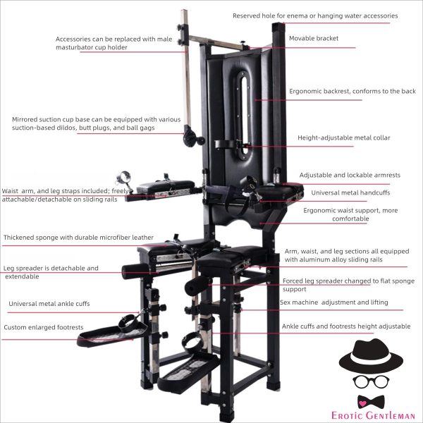 Large BDSM sex furniture queen training chair punishment props torture rack bondage fixed chair - Image 33