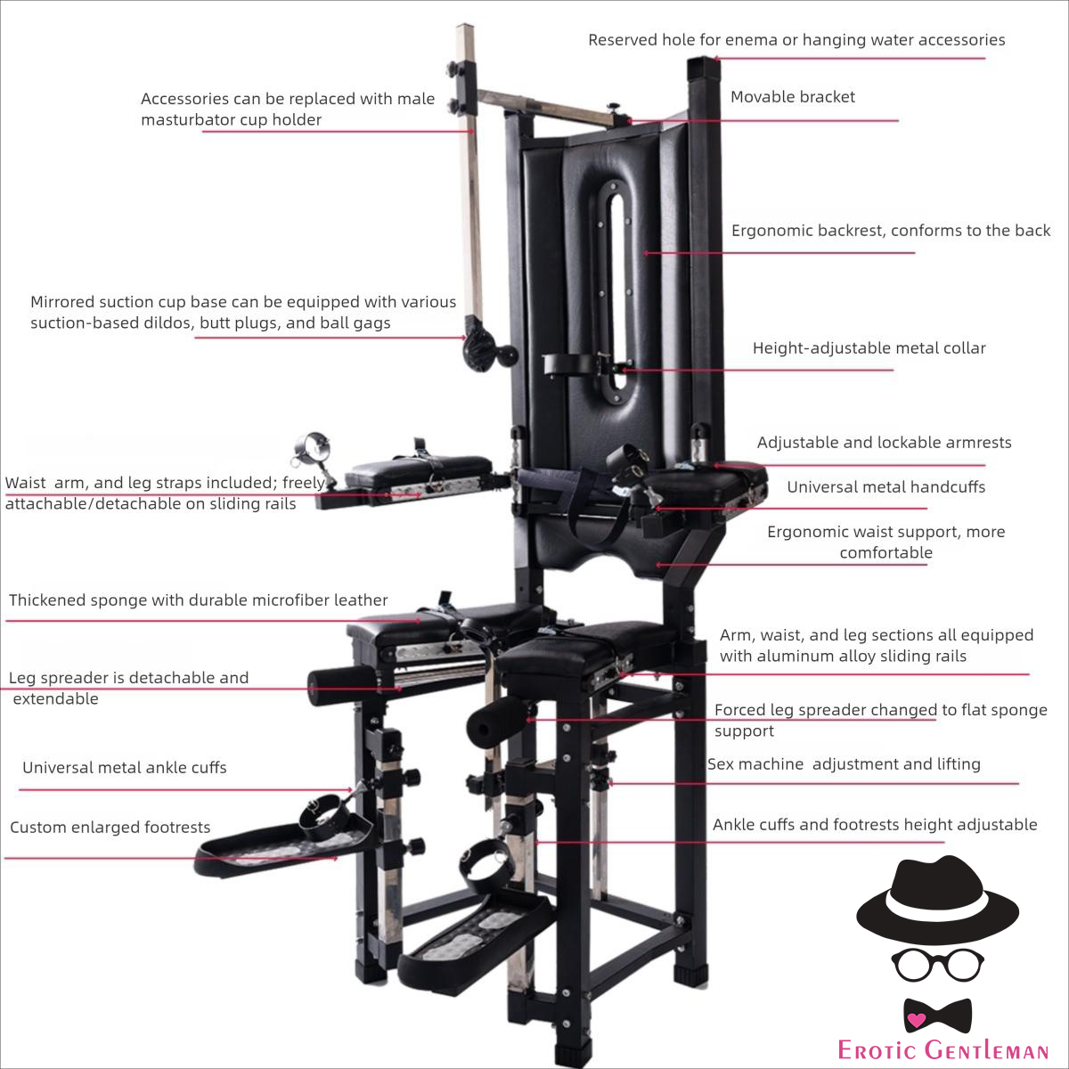 Large BDSM sex furniture queen training chair punishment props torture rack bondage fixed chair插图2 Large BDSM sex furniture queen training chair punishment props torture rack bondage fixed chair插图2